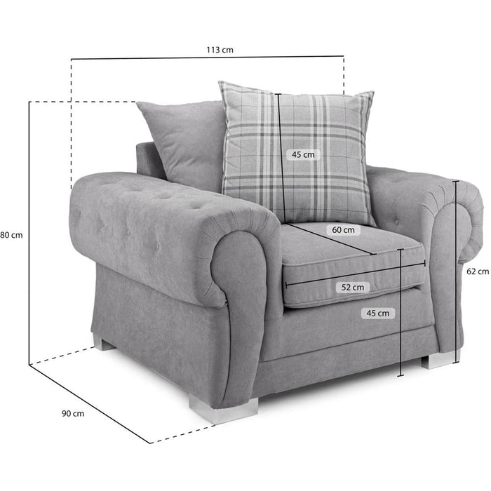 Verona Scatterback Grey Armchair