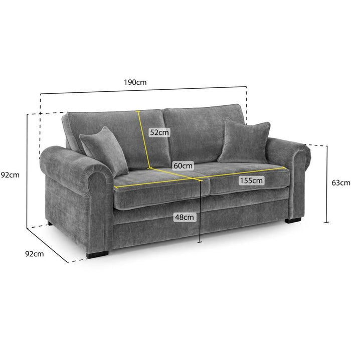 Willow Grey 3 Seater Sofa