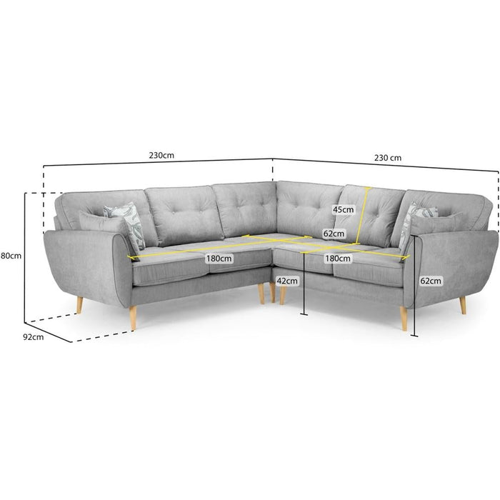 Zinc Grey Large Corner Sofa