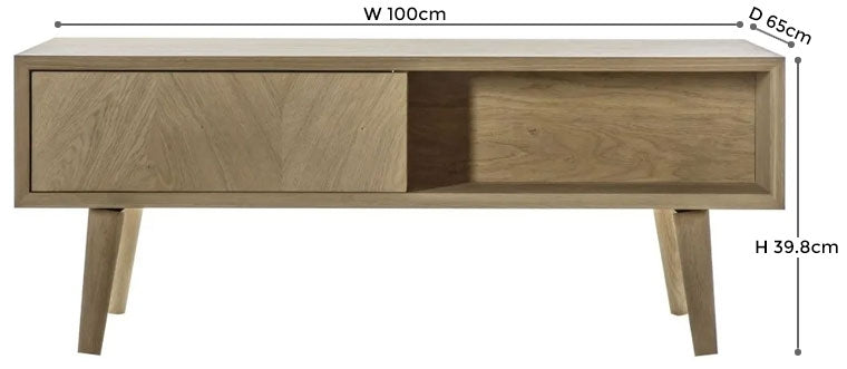 Milano Oak 2 Drawer Coffee Table
