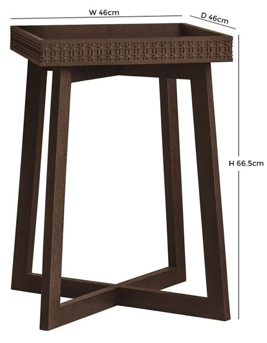 Boho Retreat Chocolate Wood Bedside Table