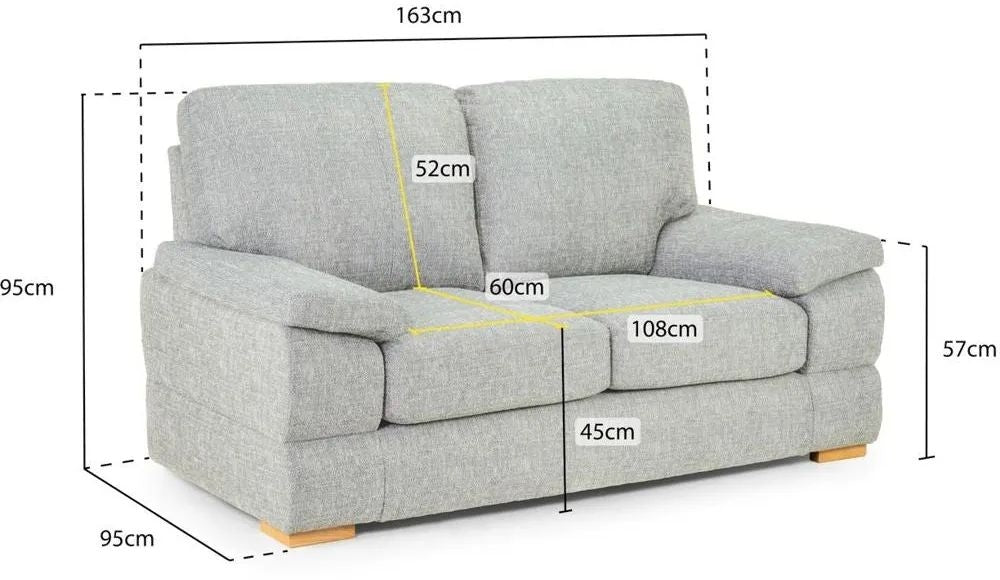 Bento Silver 2 Seater Sofa