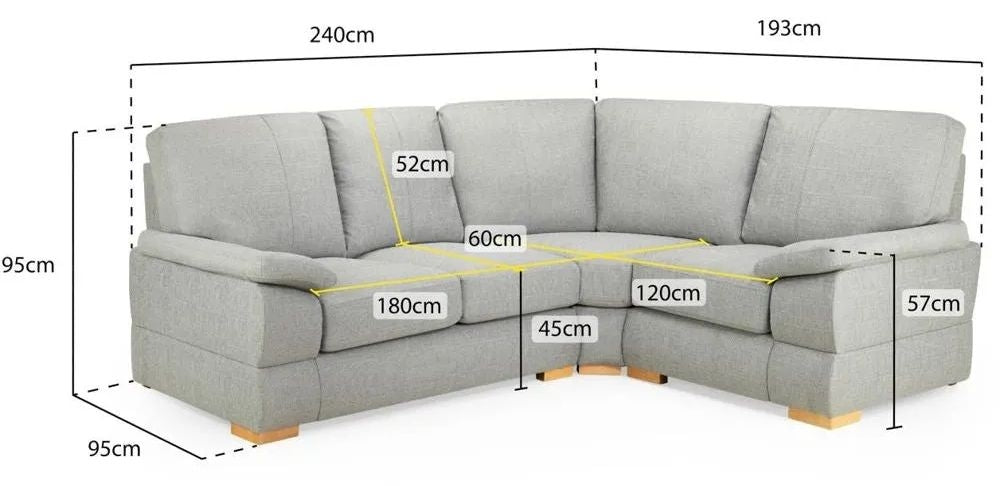 Bento Silver Right Hand Facing Corner Sofa