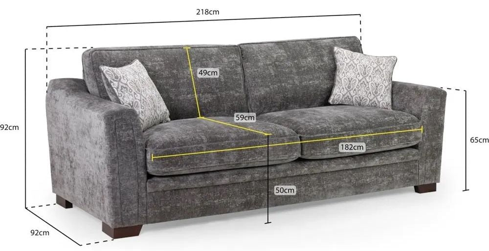 Astrid Grey 4 Seater Sofa
