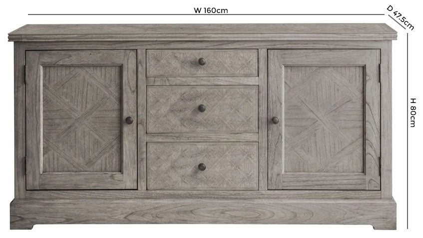 Mustique 2 Door 3 Drawer Sideboard