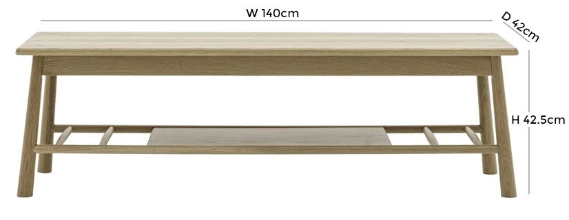 Wycombe 140cm Nordic Style Oak TV Media Unit