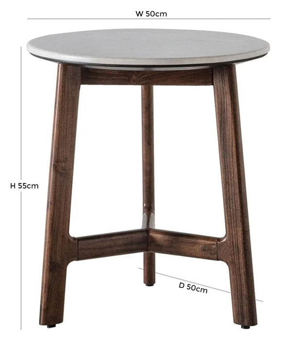 Barcelona Marble Top Round Side Table