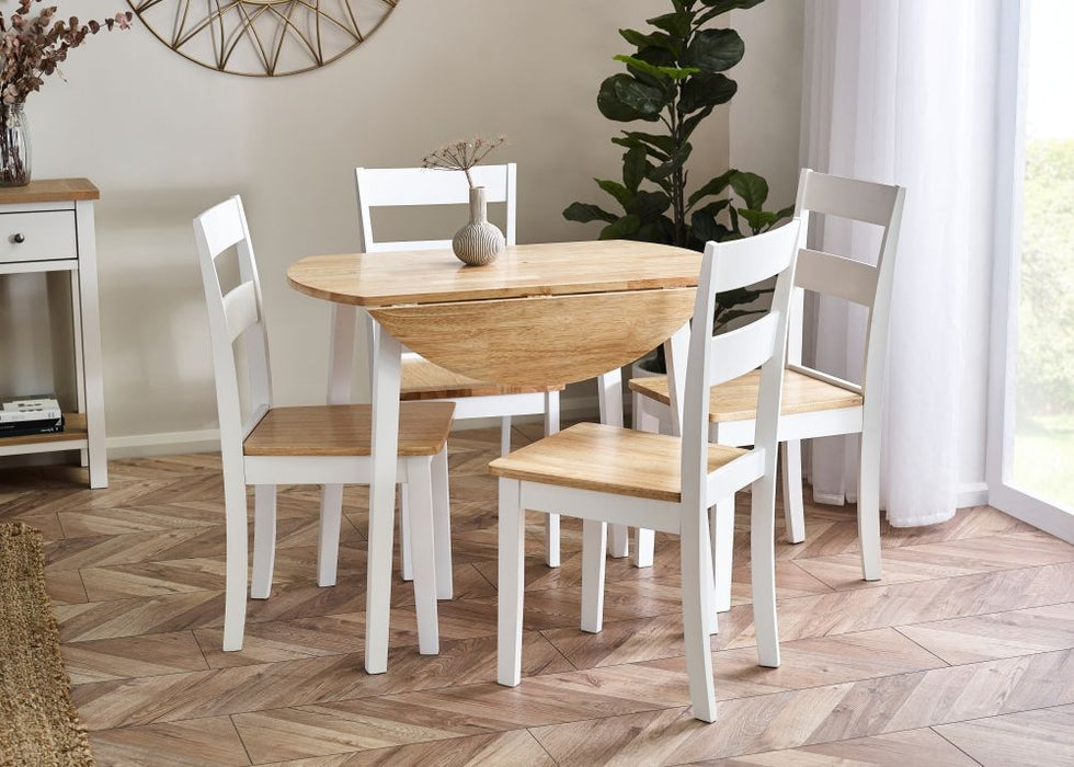 Linwood White Painted 2 Seater Drop Leaf Extending Dining Table