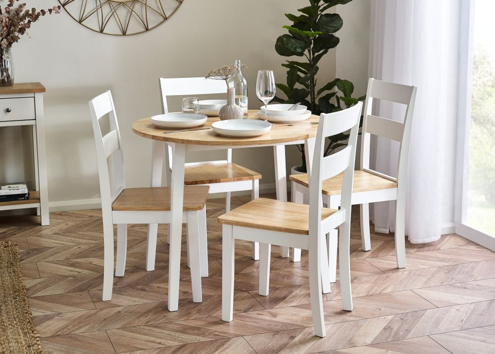 Linwood White Painted 2 Seater Drop Leaf Extending Dining Table