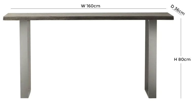 Huntington Grey Acacia Wood 160cm Console Table
