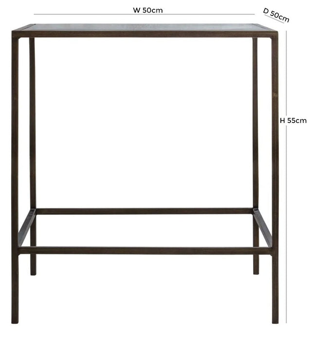 Rothbury Clear Glass and Bronze Side Table