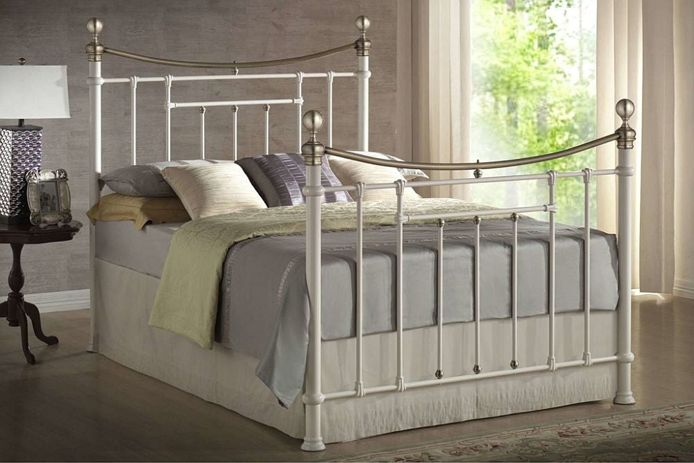 Bronte Cream Metal 5ft King Size Bed