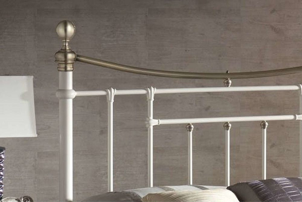 Bronte Cream Metal 5ft King Size Bed