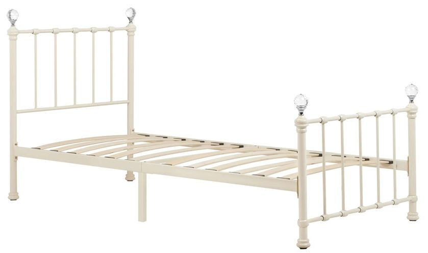 Jessica Cream 3ft Single Metal Bed Frame