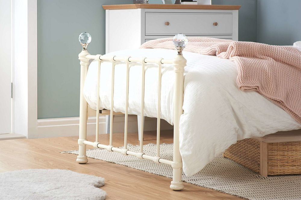 Jessica Cream 3ft Single Metal Bed Frame