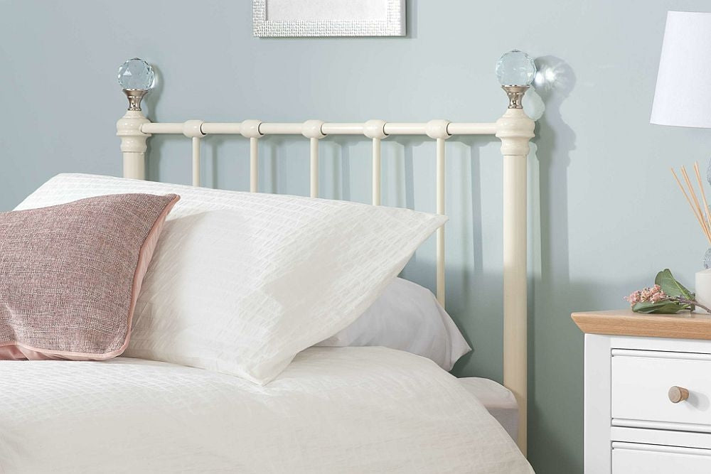Jessica Cream 3ft Single Metal Bed Frame