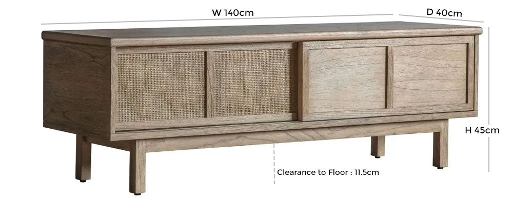 Kyoto 140cm Mindy Wood TV Media Unit