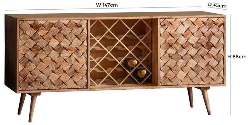 Tuscany Burnt Wax Mango Wood Large Sideboard