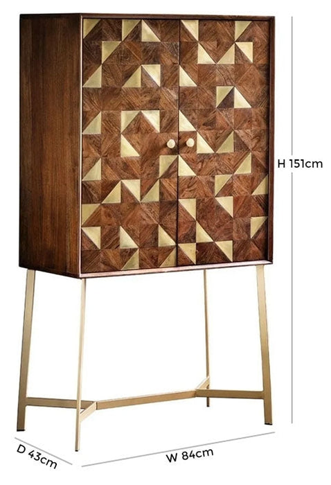 Tate Acacia Wood Drinks Cabinet - 2 Doors