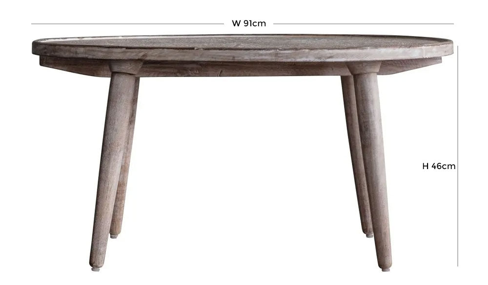 Agra Coffee Table Natural White