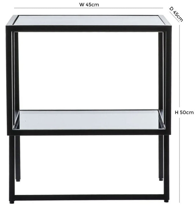 Putney Black Glass Side Table