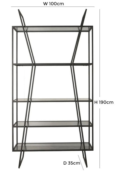 Putney Black Glass Open Large Display Unit