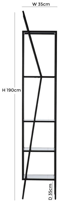 Putney Black Glass Open Display Unit