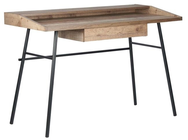 Urban Rustic Wood Effect Industrial Style 1 Drawer Office Desk