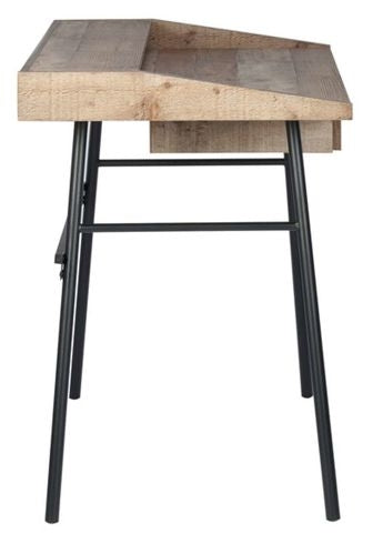 Urban Rustic Wood Effect Industrial Style 1 Drawer Office Desk