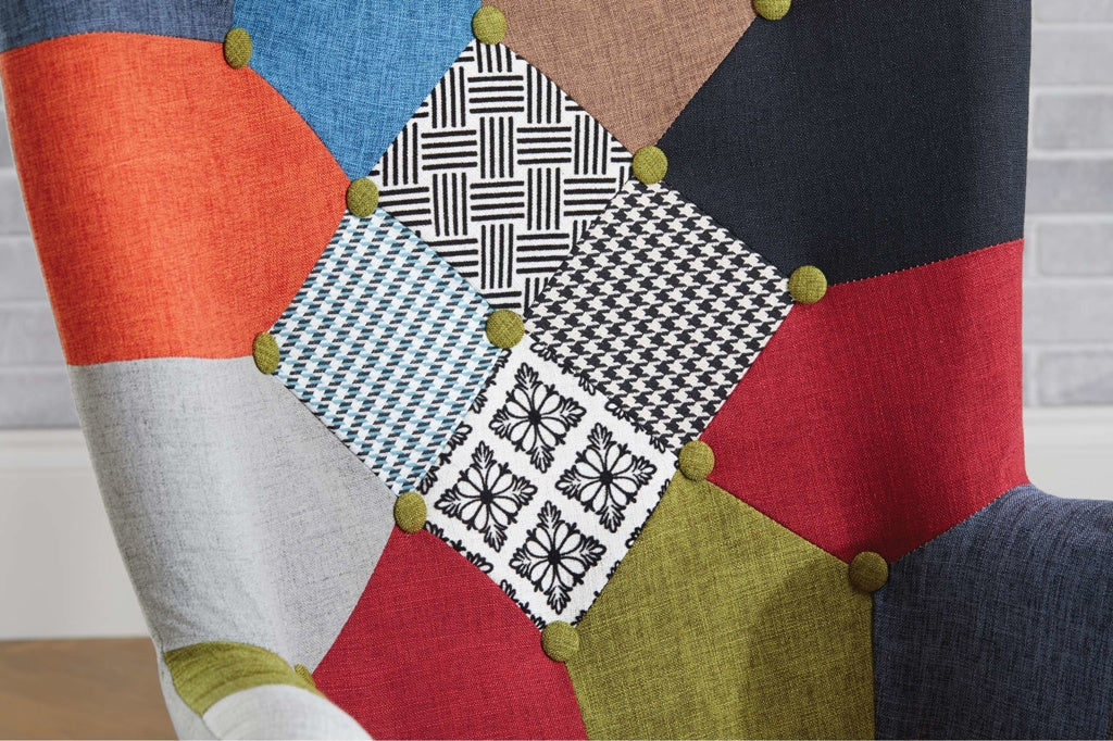 Sloane Multi Coloured Patchwork Fabric Armchair