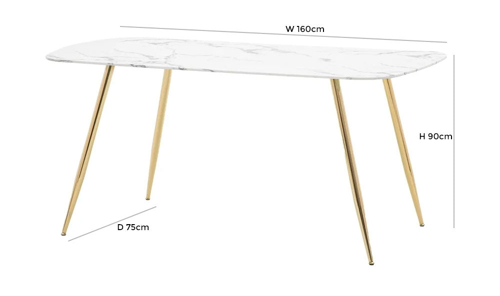 Evans Dining Table White Effect