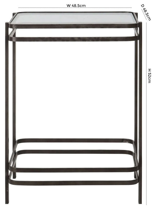 Olympia Glass Top Side Table