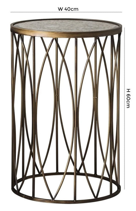 Raleigh Glass and Metal Side Table
