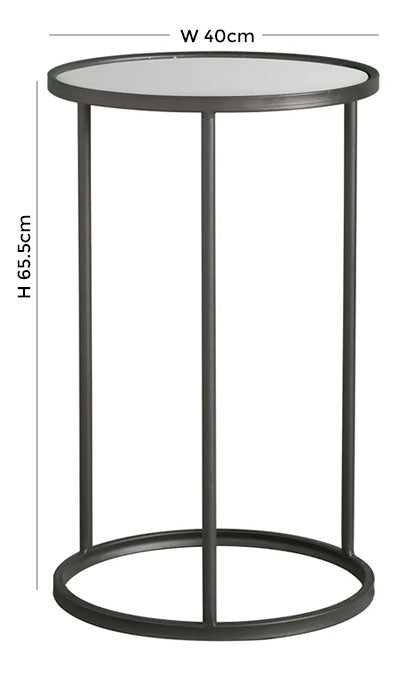Riding Glass and Metal Side Table