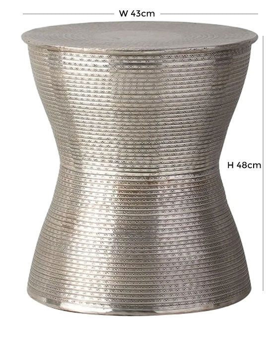 Colchester Silver Metal Side Table