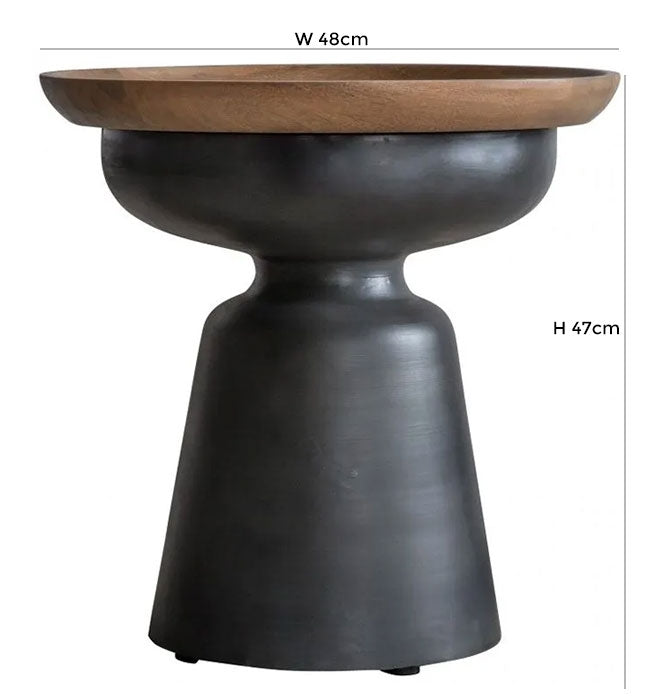 Swansea Mango Wood and Metal Side Table