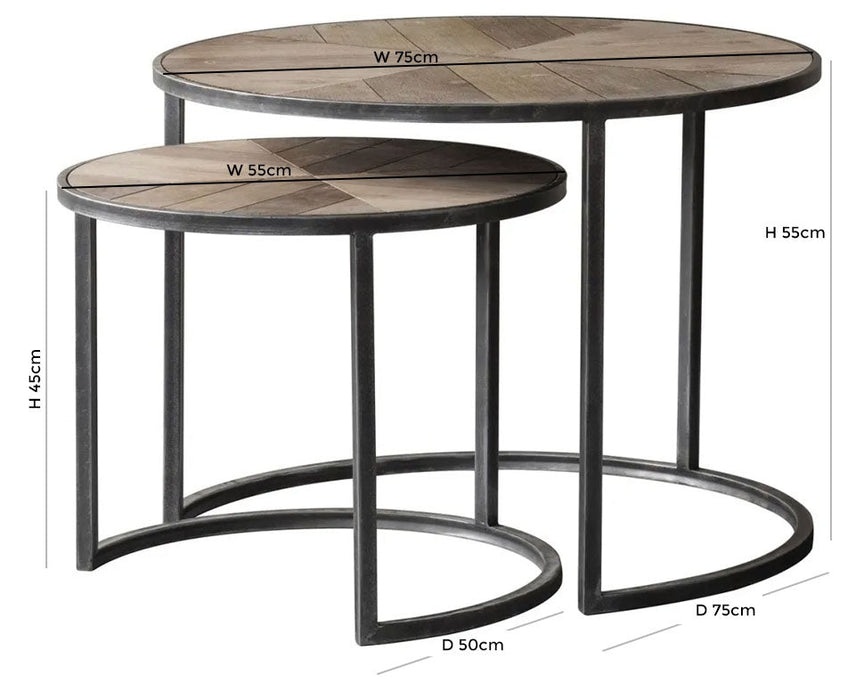 Douglas Wood Nest of 2 Coffee Table