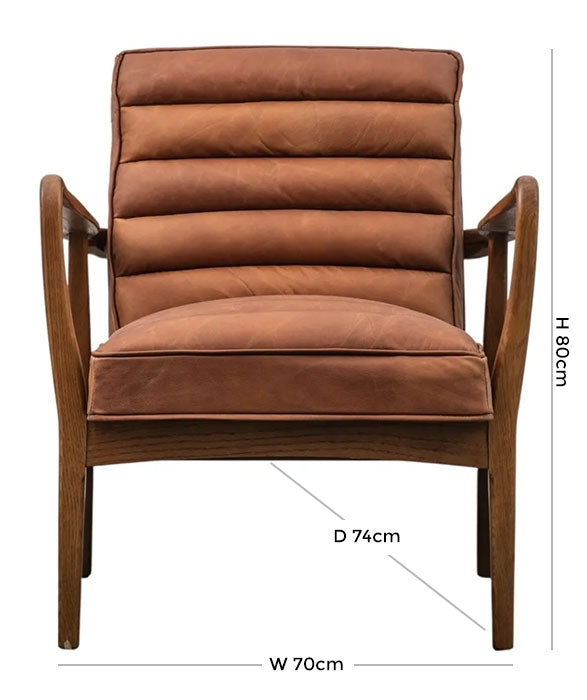Datsun Vintage Brown Leather Armchair
