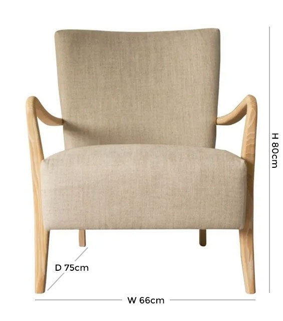 Chedworth Natural Linen Fabric Armchair