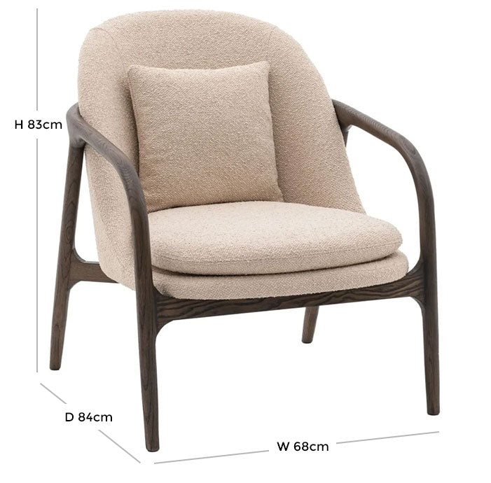 Alegra Taupe Fabric Armchair