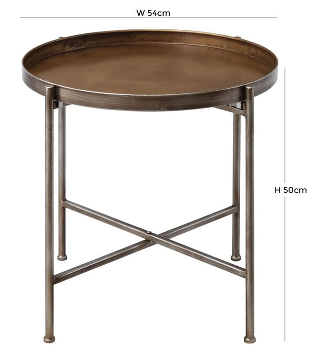 Lenox Copper Round Tray Table