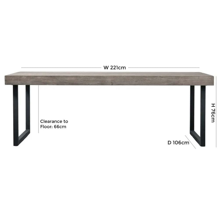 Taranto 221cm Teak Outdoor Dining Table