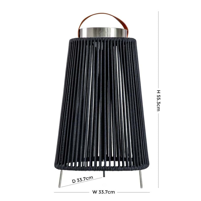 Firenze Charcoal Large LED Solar Lantern