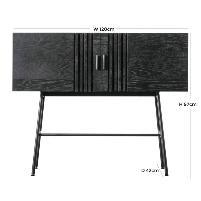 Holsen Black Oak Sideboard - 2 Doors