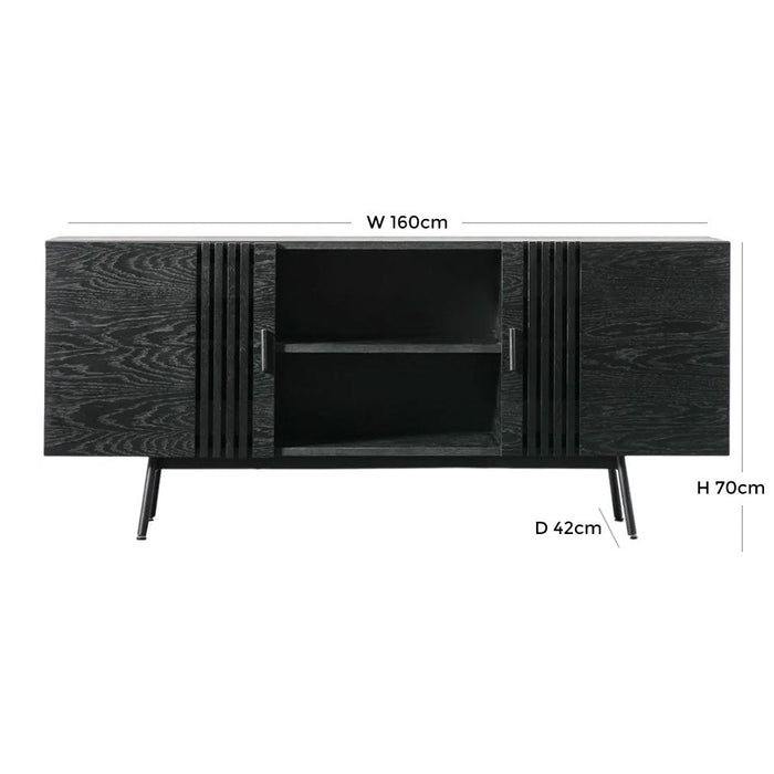Holsen Black Oak Sideboard - 2 Doors