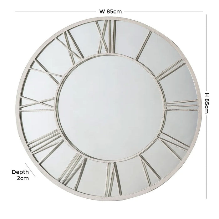 Longfield Distressed Outdoor White Wall Mirror - 85cm x 85cm