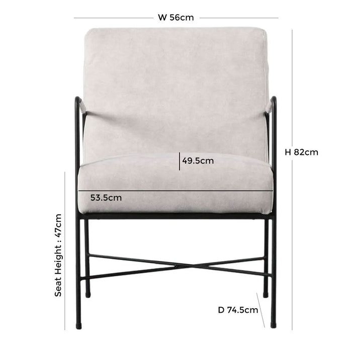 Chartham White Fabric Armchair