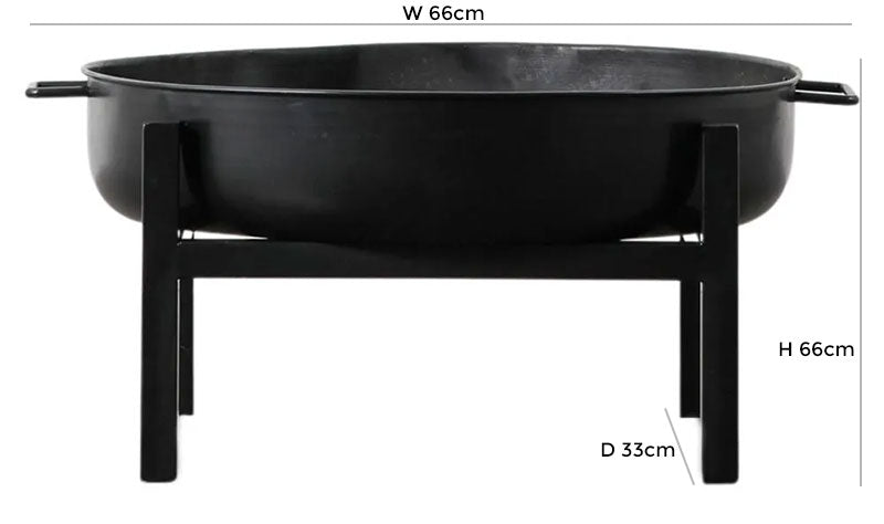 Casoli Black Outdoor Garden Firepit