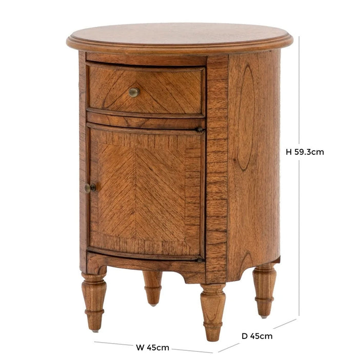 Highgrove Mindy Wood Drum Side Table