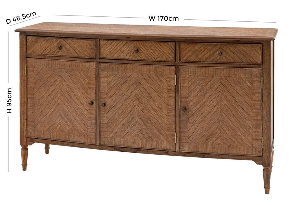 Highgrove Mindy Wood Sideboard - 3 Doors